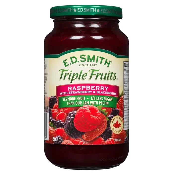 E.D. Smith Triple Fruits Raspberry with Strawberry and Blackberry Spread – 500ml