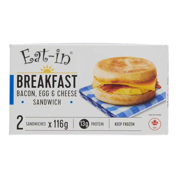 Eat-in Breakfast Sandwich Bacon, Pack of 2, 116-g