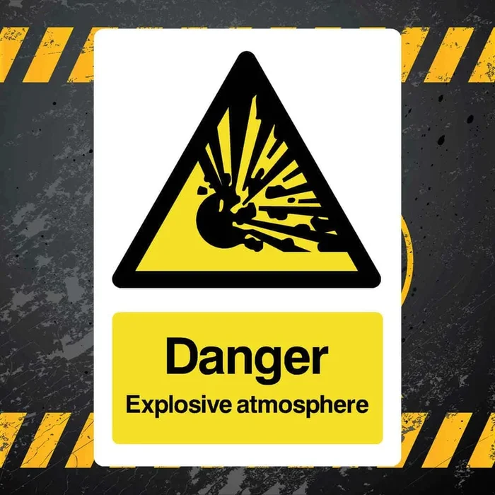 Explosive Atmosphere (Bomb Symbol) Sign
