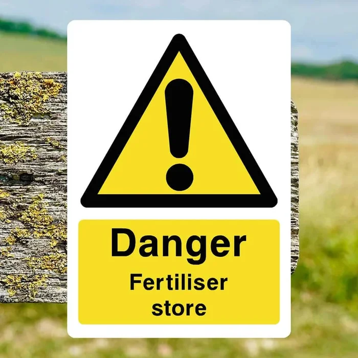 Fertiliser Store warning sign