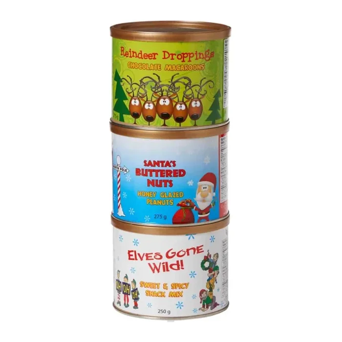 Festive Peanuts and Chocolate Tin Tower, 600-g