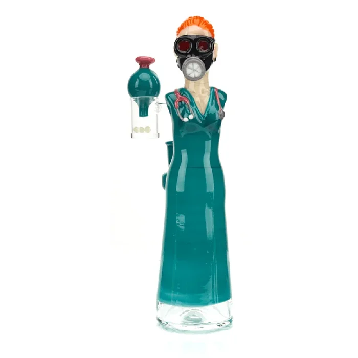 Fish Glass COVID Nurse Heady Dab Rig