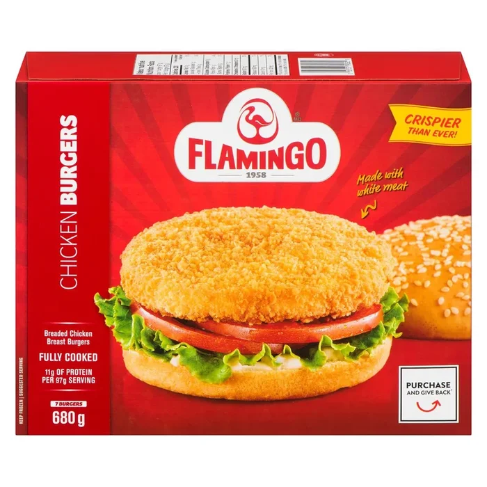 Flamingo Burgers de Poulet, emb de 7, 680-g