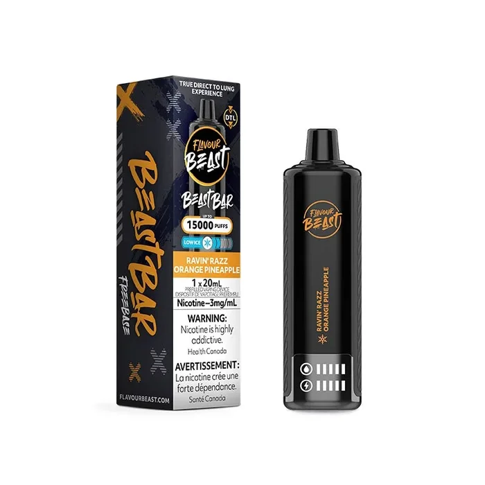 Flavour Beast Beast Bar 15K Disposable – Ravin’ Razz Orange Pineapple Low Ice
