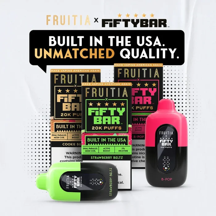 FRUTIA x FIFTY BAR 20K Puff Disposable Device – 20000 Puffs