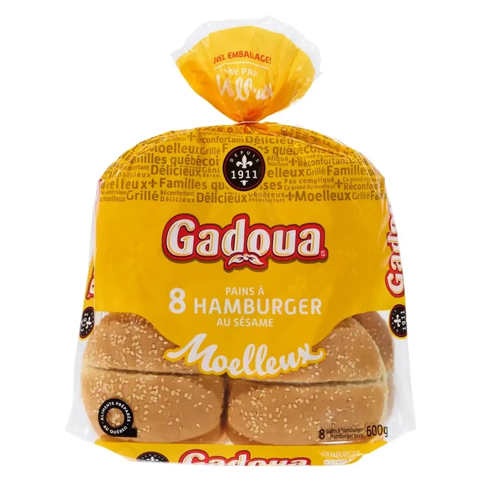 Gadoua Moelleux Giant Hamburger Buns, 8-Pack