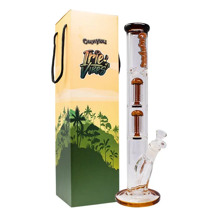 GanjaVibes 17″ Double Tree Percolator Glass Bong