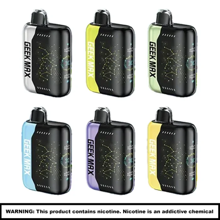 GEEK MAX Rechargable Disposables | 5% Nicotine | 30000 Puffs | 5 Count Display