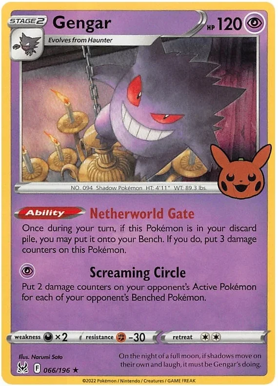Gengar (2022 Copyright Date) (066/196) (TTBB23)