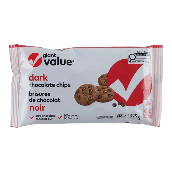 Giant Value Dark Chocolate Chips, 225-g