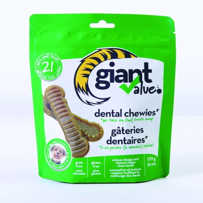 Giant Value Grain and Gluten-Free Extra Small Dental Chews, 170-g