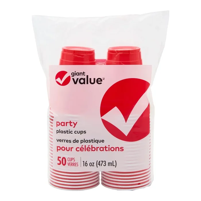 Giant Value Jumbo Red Cups, 50-Pack, 473-mL