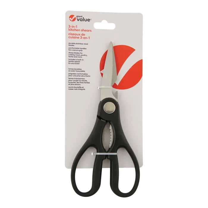 Giant Value Kitchen Shears, Black, 8-in.