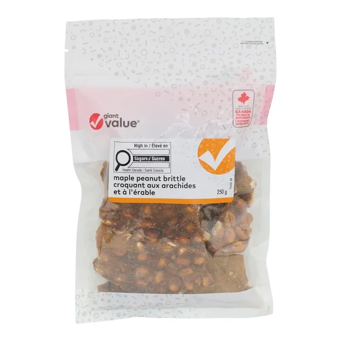 Giant Value Maple Peanut Brittle, 250 g