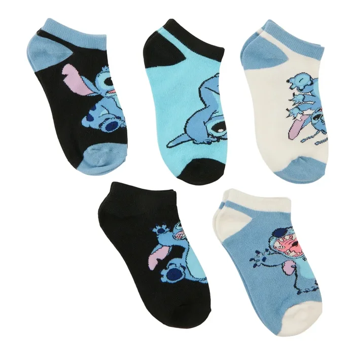 Girls’ Licensed Stitch Ankle Socks, 5-Pack