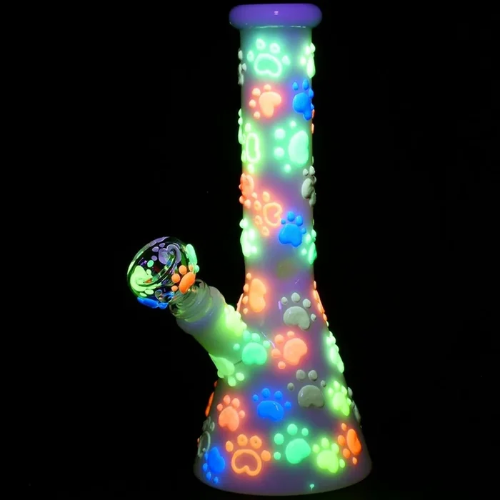 Glow in the Dark Paws Beaker Bong