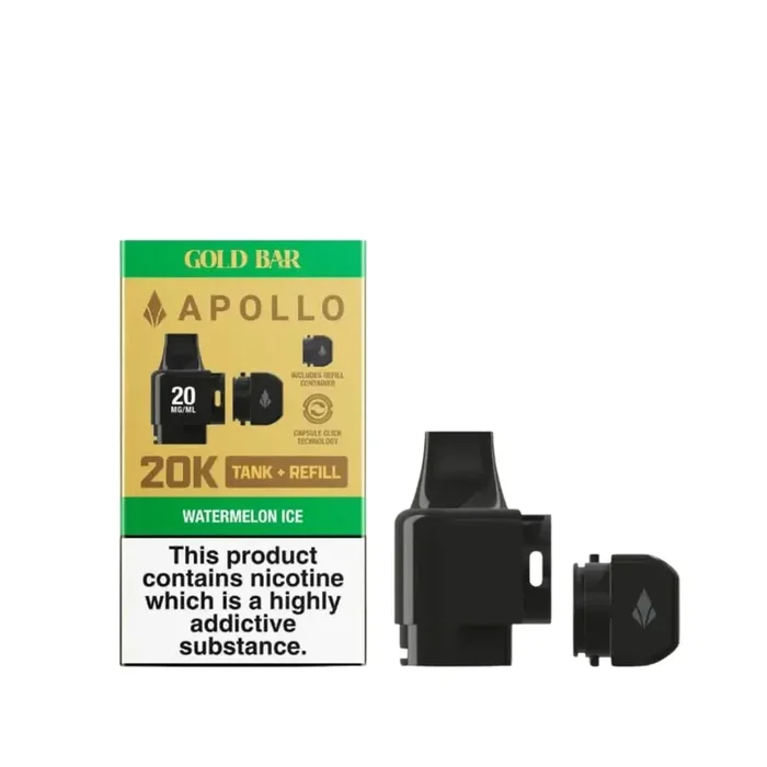 Gold Bar Apollo 20K Watermelon Ice Prefilled Pod Refills