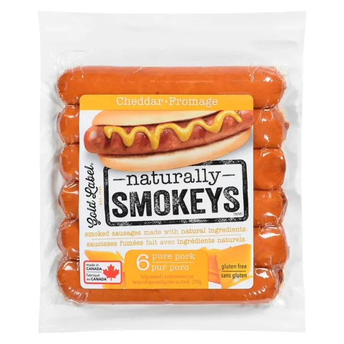 Gold Label Cheddar Old Style Smokies, 375-g