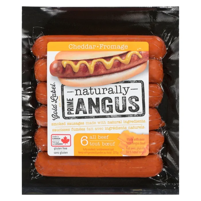Gold Label Cheddar Prime Angus Smokies, 375-g