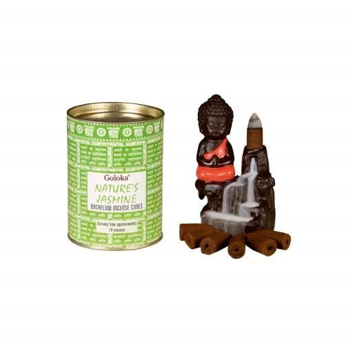 Goloka Backflow Cones – Nature’s Jasmine Backflow Incense 24 Cones