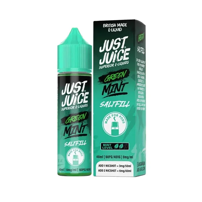 Green Mint 40ml Saltfill E-Liquid by Just Juice Bar