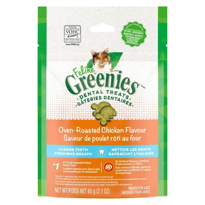 Greenies Oven-Roasted Chicken Flavour Dental Cat Treats, 60 g