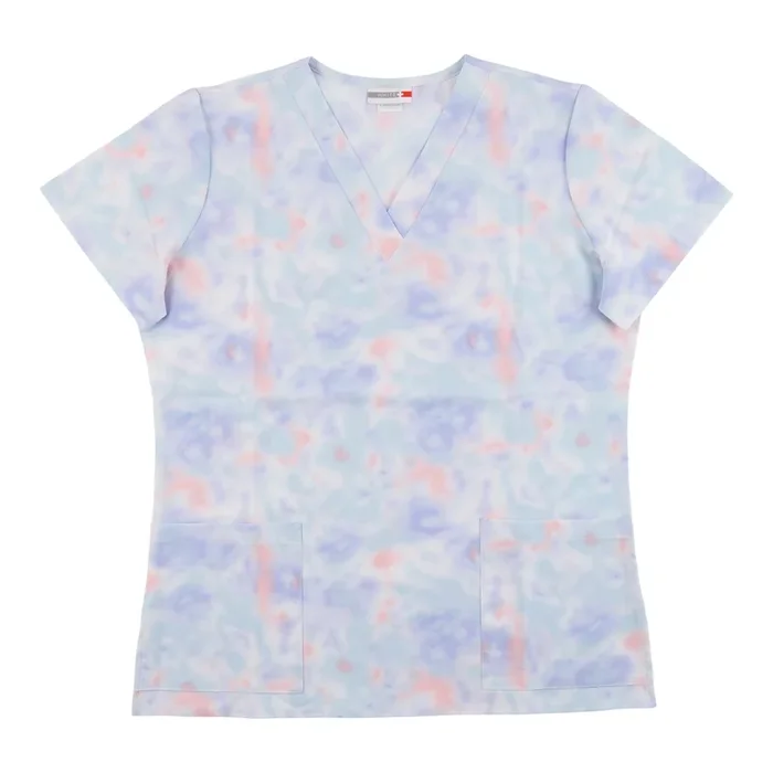 Haut d’uniforme teint au noeud avec poches avant pour femmes Spring Time de White Cross