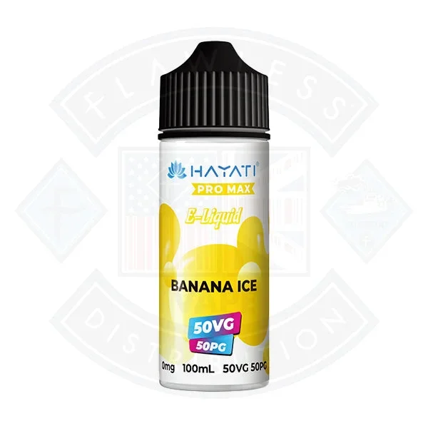 Hayati Pro Max 50/50 – Banana Ice 0mg 100ml Shortfill