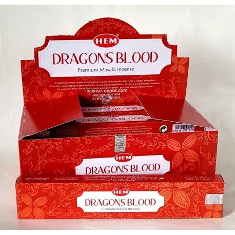 HEM – Dragons Blood Premium Hand-Rolled Masala Incense (15g)
