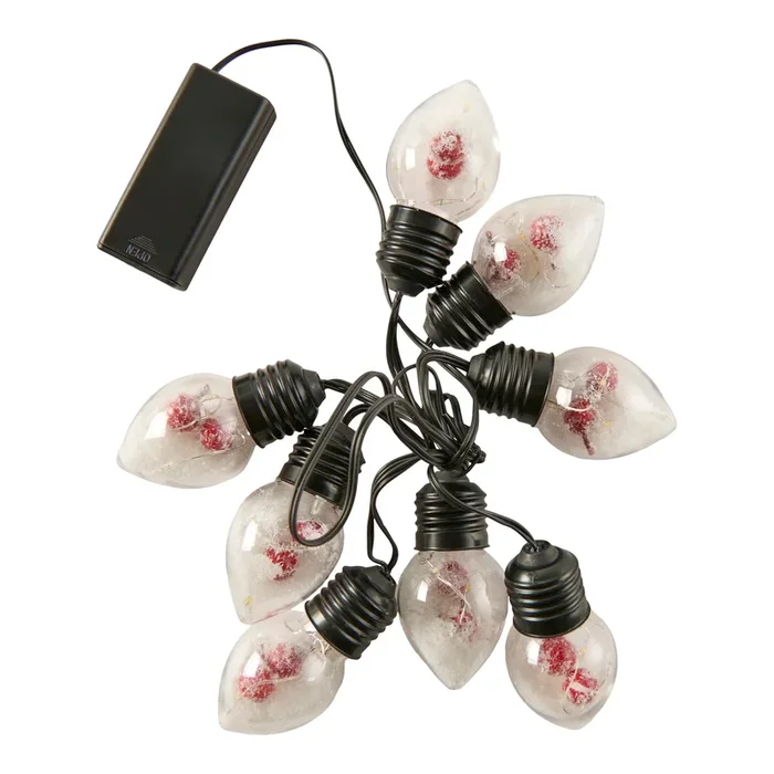 Holiday Deco String Lights, Red Cherries, 5-ft.