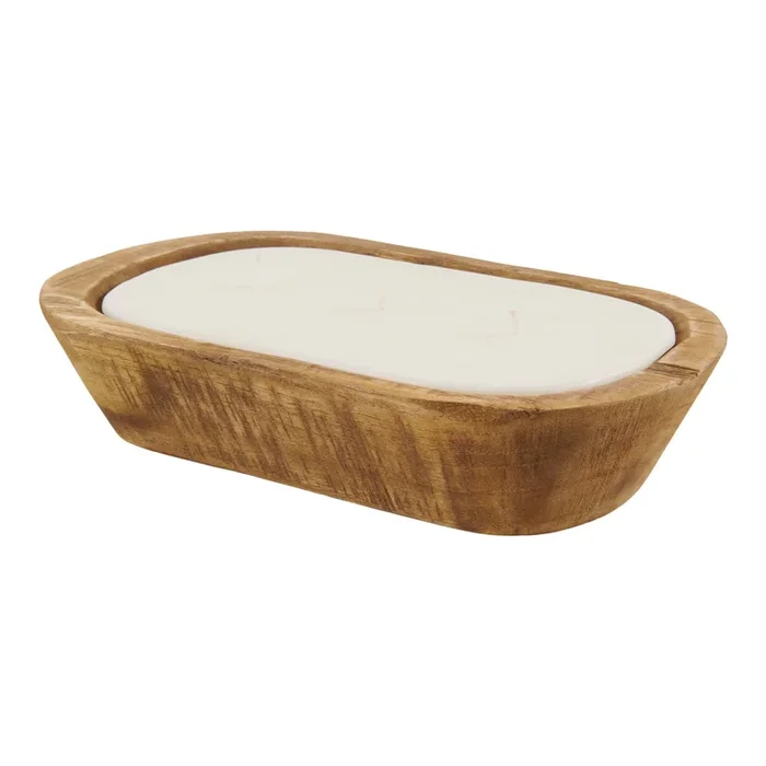 HomeStyles 3-Wick Wood Bowl Candle, 16.5-oz.