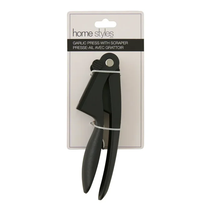 HomeStyles Garlic Press, Blue, 7-in.