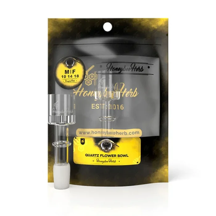 HONEYBEE HERB QUARTZ FLOWER BOWL 90° DEGREE- 14MM