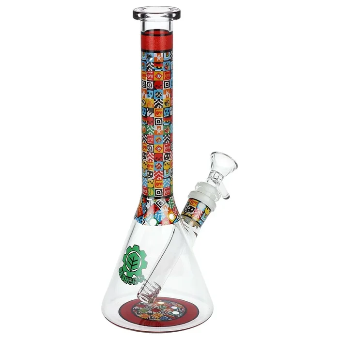 Icon Blocks Pattern Beaker Bong – 10″