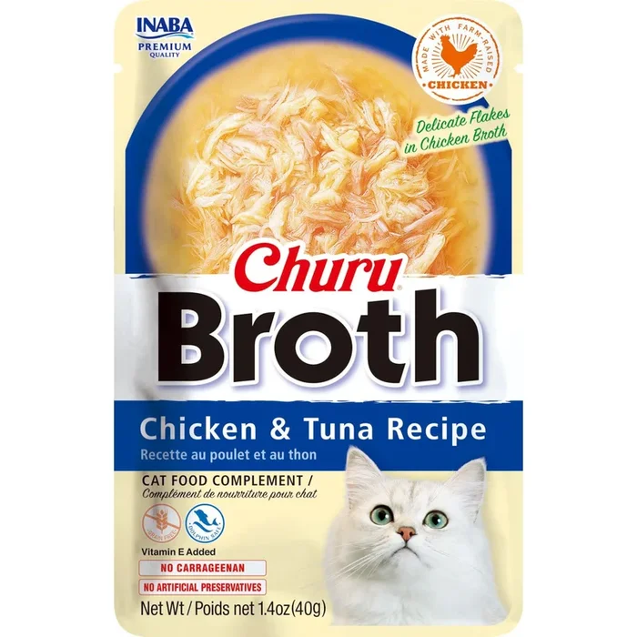 Inaba Churu bouillon nourriture pour chats poulet et thon, 40 g