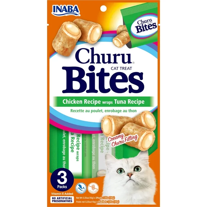 Inaba Churu Chicken Tuna Cat Treats, 3-Pack, 30-g