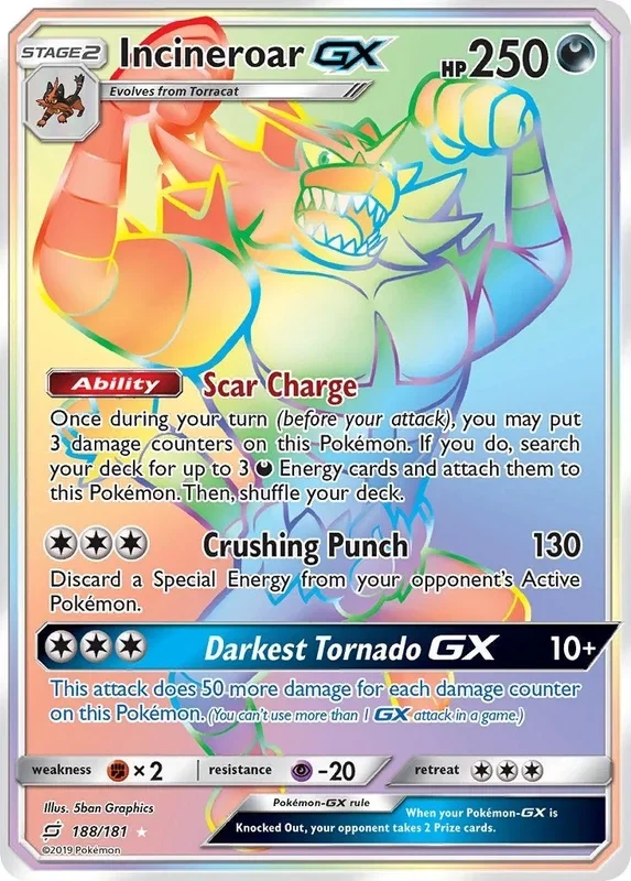 Incineroar GX (Secret) (188/181) (SM9)