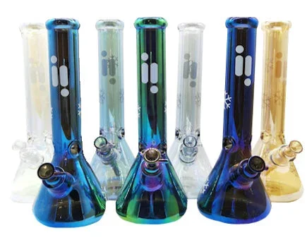 Infyniti Glass Snowflake 14″ 7mm Metallic Glass Water Bong