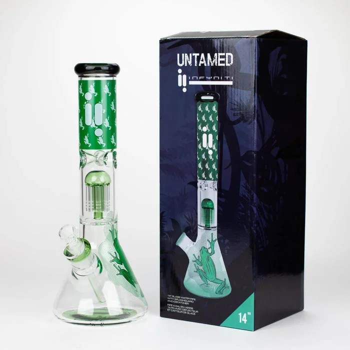 Infyniti Untamed 14″ 7mm Classic Beaker Water Bong – Green Frog