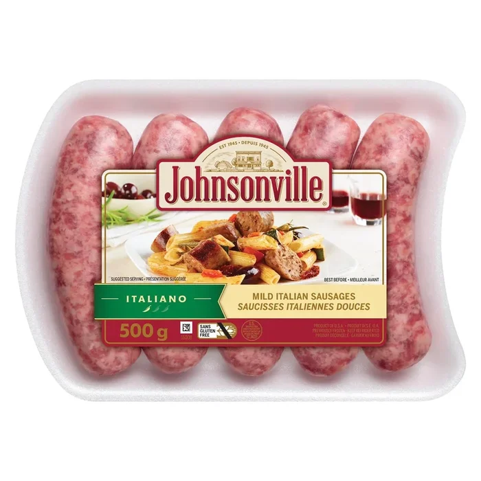 Johnsonville Saucisses Italiennes Douces Pur Porc, 500-g