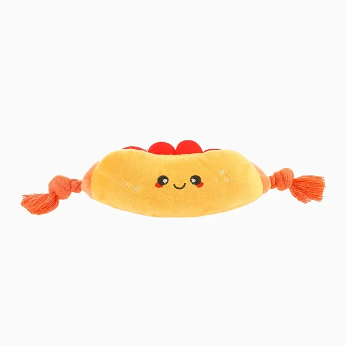 Jouet en peluche en forme de hot-dog pour chiens
