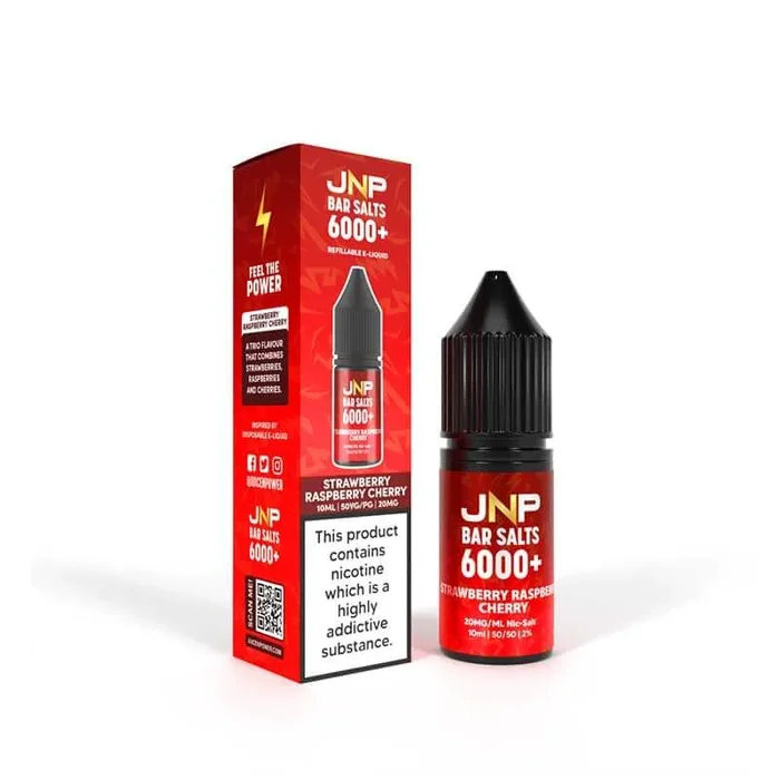 Juice N Power Bar Salts 6000+ Strawberry Raspberry Cherry 10ml E-Liquid