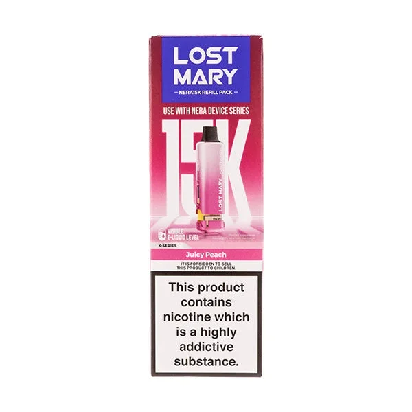 Juicy Peach Nera 15k Prefilled Pod + Refill by Lost Mary