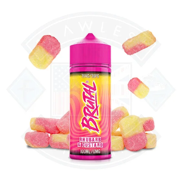 Just Juice Brutal – Rhubarb and Custard 0mg 100ml Shortfill