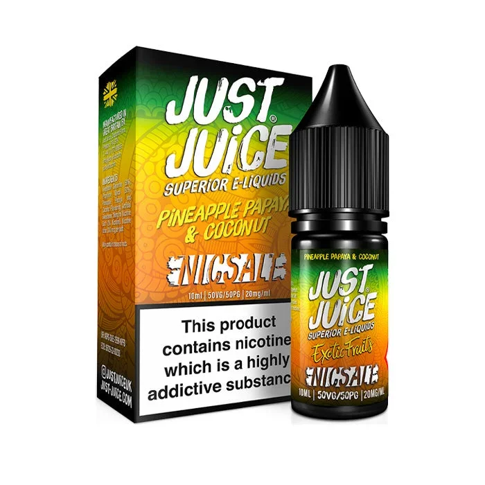Just Juice Exotic Fruits Pineapple Papaya & Coconut 10ml Nicotine Salt E-Liquid