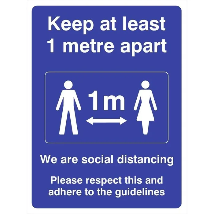 Keep At Least 1 Metre Apart 1m Social Distancing Sign
