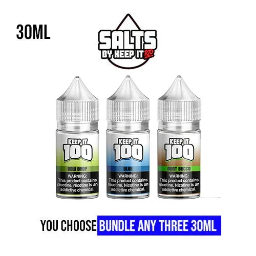 Keep It 100 Salt Vape Juice 30ml Pick 3 Bundle (90mL)
