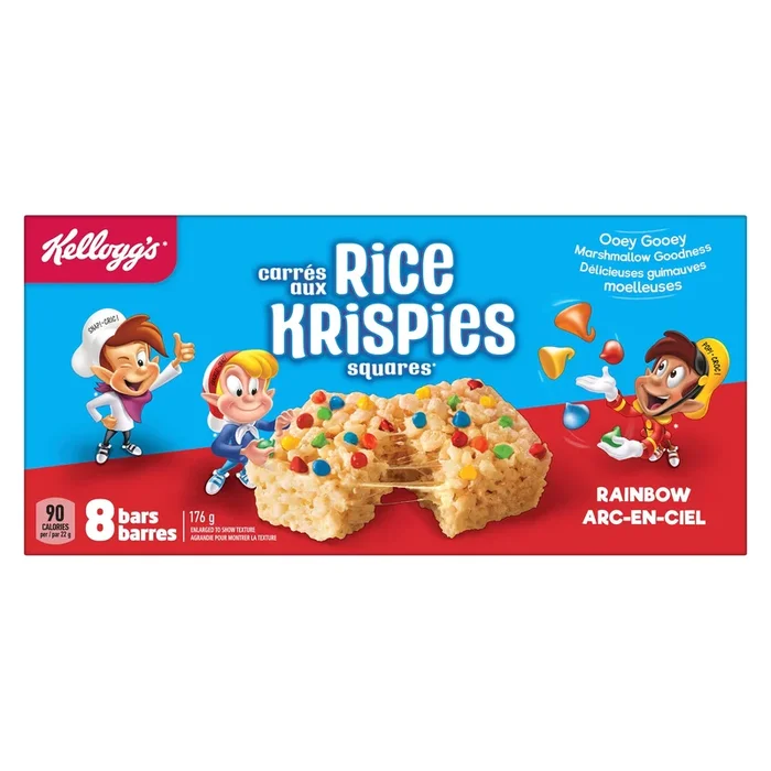 Kellogg’s Rice Krispies Rainbow Squares, 8-Pack, 176 g