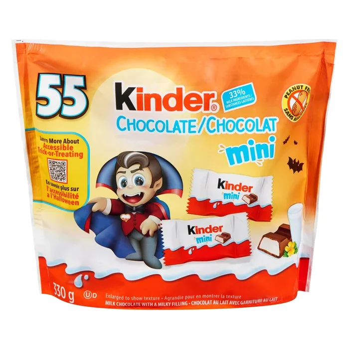 Kinder Milk Chocolate with a Milky Filling Chocolate Mini, 55-Pack, 330-g
