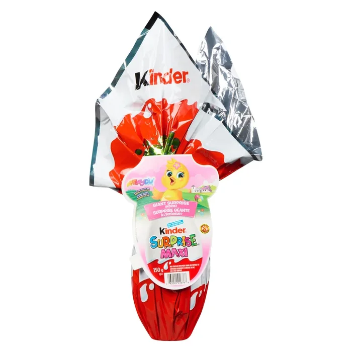 Kinder Surprise Maxi Milk Chocolate with Milky Lining and Surprise Toy, 150 g